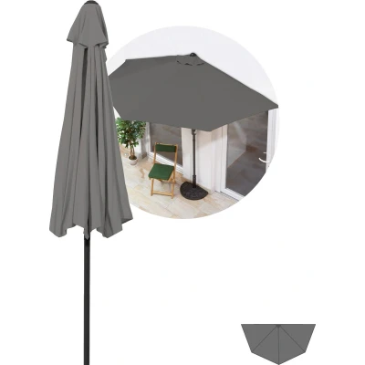 Afbeelding van EASYmaxx parasol balkon/terras halfrond, grijs