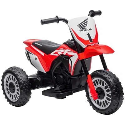 Afbeelding van HOMCOM Moto électrique pour enfants de 1,5 à 3 ans 6 V Avec klaxon Musique démarrage km/h Rouge