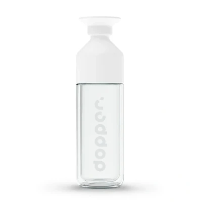 Afbeelding van Dopper Glass Insulated Drinkfles 450 ml white