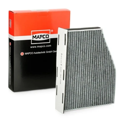 Afbeelding van MAPCO 67801 Interieurfilter Carbon filter 288mm 215mm 34mm Vijfkant VOLKSWAGEN: Touran I, Golf 6, 5, AUDI: A3 Sportback, Hatchback, Q3