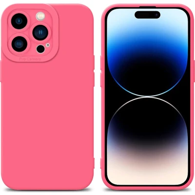 Afbeelding van Cadorabo Hoesje geschikt voor Apple iPhone 14 PRO MAX in Fluid ROOD Beschermhoes gemaakt van flexibel TPU silicone Cover Case