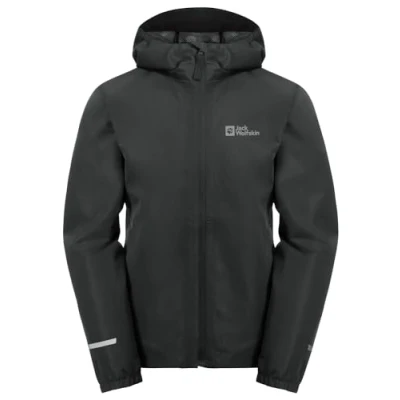 Afbeelding van Jack Wolfskin Flaze Regenjas voor kinderen, Maat: 128, Granite black