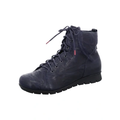 Afbeelding van Think! Menscha_3 000095 Lodenvoering dames enkellaarzen marine 8000, 37 EU, marineblauw 8000