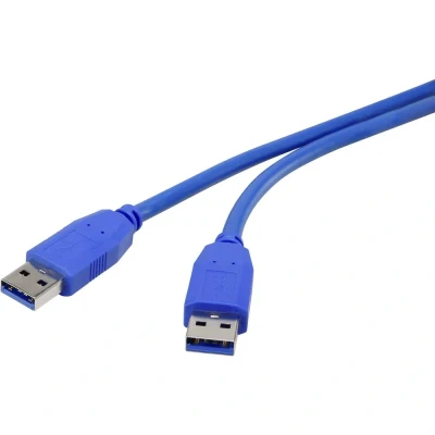 Afbeelding van Renkforce USB kabel 3.2 Gen1 (USB 3.0 / 3.1 Gen1) A stekker 0.50 m Blauw Vergulde steekcontacten RF 4369443