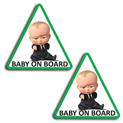 Afbeelding van Biomar Labs 2 x PVC sticker vinyl Baby aan boord Boss on Board B 175