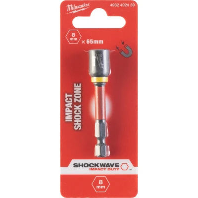 Afbeelding van MILWAUKEE 4932492439 SHOCKWAVE slagdop magnetisch Hex8 x 65 mm