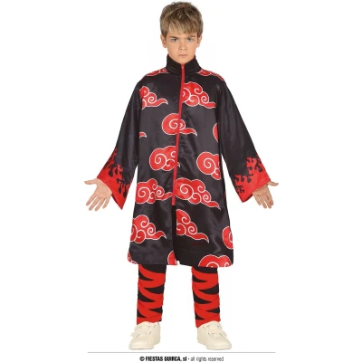 Afbeelding van Guirca Ninja &amp; Samurai Kostuum Akatsuki Jongen Rood, Zwart 5 6 jaar Halloween Verkleedkleding