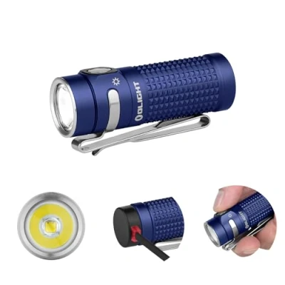 Afbeelding van OLIGHT Baton 4 led zaklamp, oplaadbaar, hoog vermogen, 1300 lumen, 170 m, mini waterdicht, voor camping, noodreizen, blauw