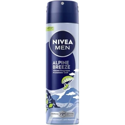 Afbeelding van NIVEA MEN Alpine Breeze Artist Edition Deospray voor 72 uur bescherming tegen zweet en geuren, deodorantspray met verfrissende geur (150 ml)
