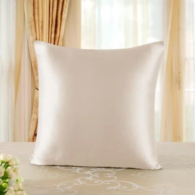 Afbeelding van townssilk Kussensloop van 100% moerbeizijde aan beide zijden, 19 momme, voor haar en huid, afmeting 60 x cm, met verborgen ritssluiting, taupe