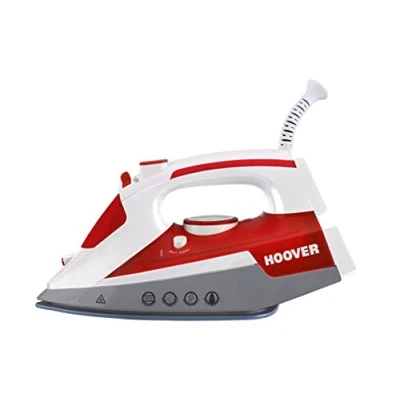 Afbeelding van Hoover Ironjet TIM2500EU 011 stoomstrijkijzer, keramische plaat, 2500 W, stoomfunctie, zelfreinigend, wit/rood