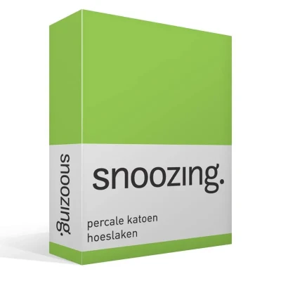 Afbeelding van Snoozing Hoeslaken Tweepersoons 140x220 cm Percale katoen Lime