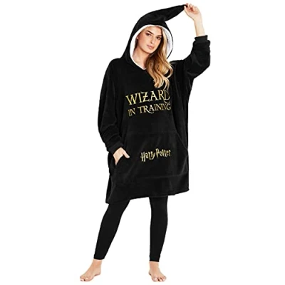 Afbeelding van Harry Potter Dameshoodies, oversized deken, hoodie Merchandise, Zwart, one size
