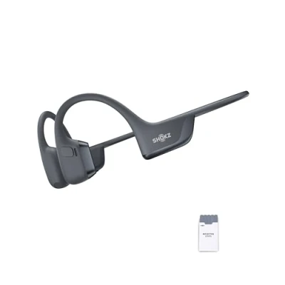 Afbeelding van SHOKZ OpenRun Pro 2 Beengeleidingshoofdtelefoon, draadloos, Bluetooth 5.3, ruisonderdrukkende microfoons, IP55 waterdicht, 12 uur batterijduur, USB C snel opladen, zwart