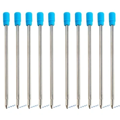 Afbeelding van YUEMING 20 stuks metalen balpenvullingen voor pennen, glad schrijven, 7 cm en 1 mm, middelste punt (blauw)