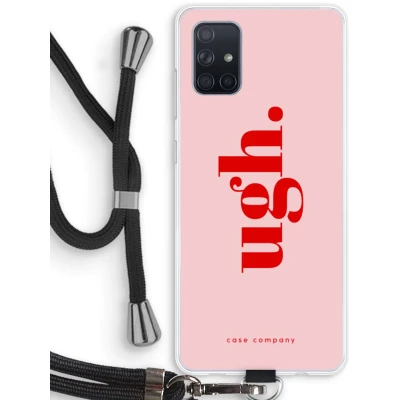 Afbeelding van Case Company® hoesje met Koord geschikt voor Samsung Galaxy A71 Ugh Telefoonhoesje Zwart Bescherming aan alle Kanten en Over de Schermrand