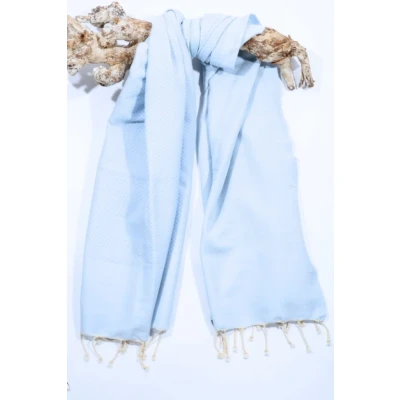 Afbeelding van Hamamdoek Honeycomb Pastel Blue 200x100cm Strandlaken Saunadoek Saunalaken Omslagdoek Stranddoek Reishanddoek Plaid Zwem Handdoek Sneldrogende Handdoeken