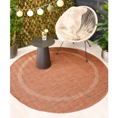 Afbeelding van Rond Buitenkleed Sunset Terracotta 120 Cm