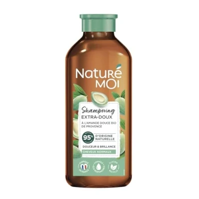 Image de Naturé Moi Shampooing Extra Doux Soin des Cheveux poue le Normaux Sans Sulfate Amande Douce Bio Douceur et Brillance 95% d&#039;Origine Naturelle 250 ml Fabriqué en France