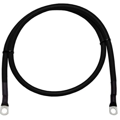 Afbeelding van 1 m accukabel, aardingskabel, 16 mm², zwart, auto, stroomkabel, 2 x buiskabel, M8, 100 cm