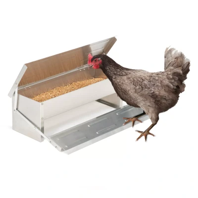 Image de Mangeoire XL pour poules distributeur automatique à pédale en acier 5 KG