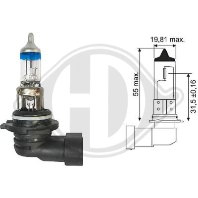 Afbeelding van DIEDERICHS LID10069 Gloeilamp, verstraler HB4 12V 51W Halogeen VOLKSWAGEN: GOLF 6, Passat B6 Saloon, Polo V Hatchback, BMW: 5 3 Saloon