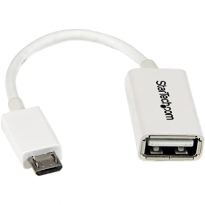 Afbeelding van StarTech.com 12 cm witte micro USB naar OTG hostadapter M/F