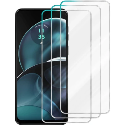 Afbeelding van Cadorabo 3x Screenprotector geschikt voor Motorola Moto G14 Beschermende Pantser Film in Getemperd (Tempered) Display beschermend glas 9H hardheid met 3D Touch