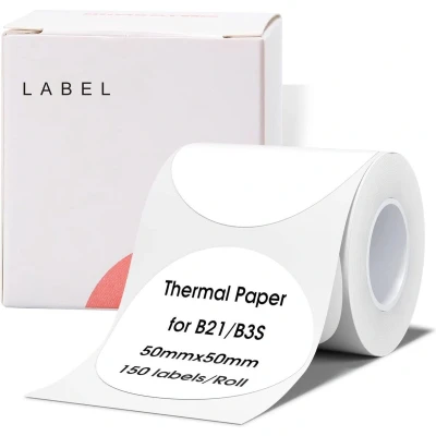 Afbeelding van Niimbot B21/B1/B3S Labels/Etiketten 50*50mm Wit Rond
