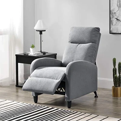 Afbeelding van Verstelbare Relaxfauteuil 102x60x92 cm Stof Lichtgrijs