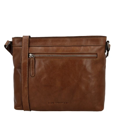 Afbeelding van Hide &amp; Stitches Westland Schoudertas Cognac 100% Leer