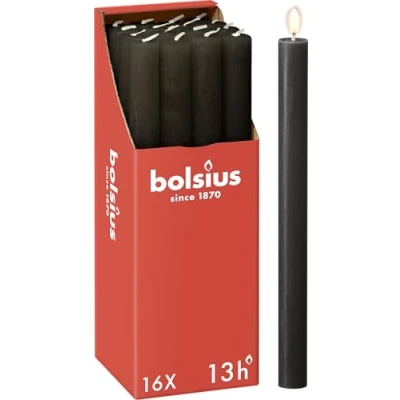 Image de Bolsius Bougies de table Shine 16 pcs 27 cm Gris orageux