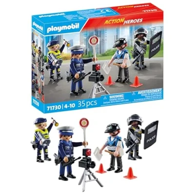Image de Playmobil Action Heroes 71730 Set métiers de la police 4 policiers