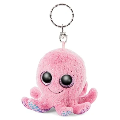 Afbeelding van NICI Glubschis: De Originele Octopus Sleutelhanger Poli 8 cm Zeedier pluche speelgoed, Roze knuffel hanger voor keycords, Sleutelhangers meisjes en jongens