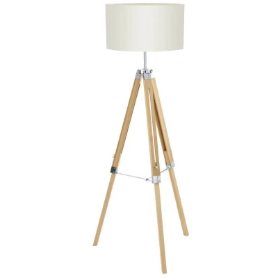 Afbeelding van EGLO Lantada Vloerlamp E27(excl.) 1 Lichts 150cm driepoot Hout Beige