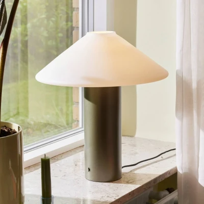 Afbeelding van Hübsch Orbit tafellamp, donkergroen, wit, ijzer, glas