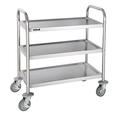 Afbeelding van Vogue RVS serveerwagen 3 plateaus S 82,5(h) x 71(b)cm