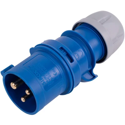 Afbeelding van Sirox CEE stekker IP 44, 3 polig, 230 V, 6 h, 16 A, blauw