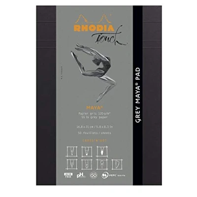 Afbeelding van Rhodia Grey Maya pad A5 blank onbedrukt papier