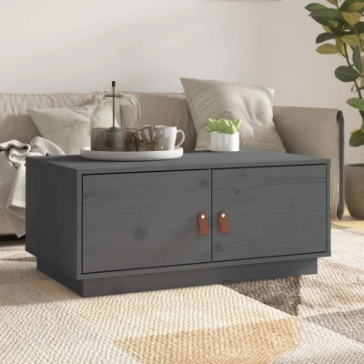 Afbeelding van Salontafel 80x50x35 cm massief grenenhout grijs
