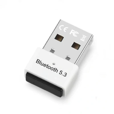Afbeelding van USB Bluetooth 5.3 adapterdongle voor pc, adapter 100 m 5,3 + EDR, hoofdtelefoon, toetsenbord, muis, ondersteunt (wit) (WHITE)