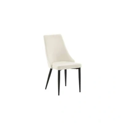 Afbeelding van Leone eetkamerstoel fluweel beige.