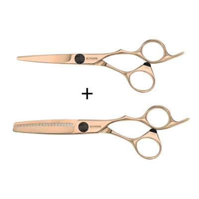 Afbeelding van Kyone Promo! 710 Rose Gold knipschaar + gratis 710T 6,0&quot; coupeschaar