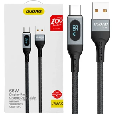 Afbeelding van Dudao USB Type C kabel snelladen PD 66W 1m zwart (L7Max)
