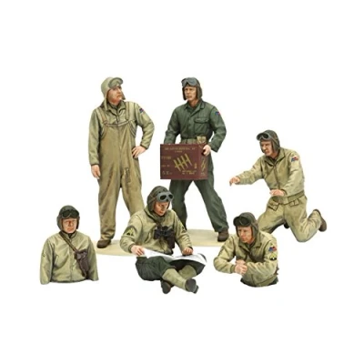 Afbeelding van 1:35 Tamiya 35347 U.S. Tank Crew set European Theater 6 Figuren Plastic Modelbouwpakket