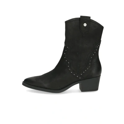 Afbeelding van Caprice Cowboy/Bikerlaarsjes, Dames, Maat: 38, Black nubuc Leer
