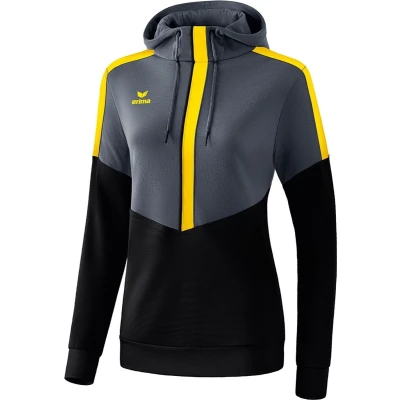 Afbeelding van Erima Squad sweatshirt met capuchon dames slate grey/zwart/geel