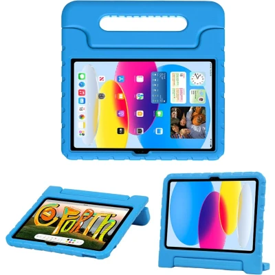 Afbeelding van iMoshion Tablet Hoes Kinderen Geschikt voor iPad 10 (2022) 10.9 inch Kidsproof Backcover met handvat Blauw