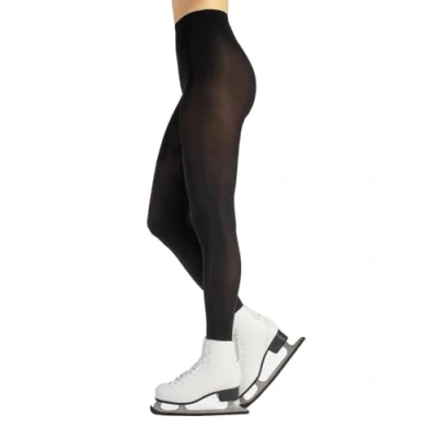 Afbeelding van CALZITALY Schaatspanty voor dames, skatingpanty, kunstschaatssokken, matte panty 80 den, rolschaatsen, ijs, gemaakt in Italië, zwart.