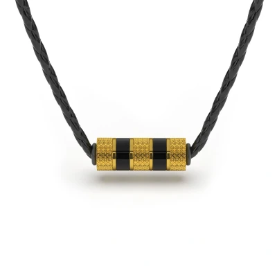 Afbeelding van SERASAR Mannen Lederen Ketting [Solid] Goud 50cm Vriendje Cadeau Idee